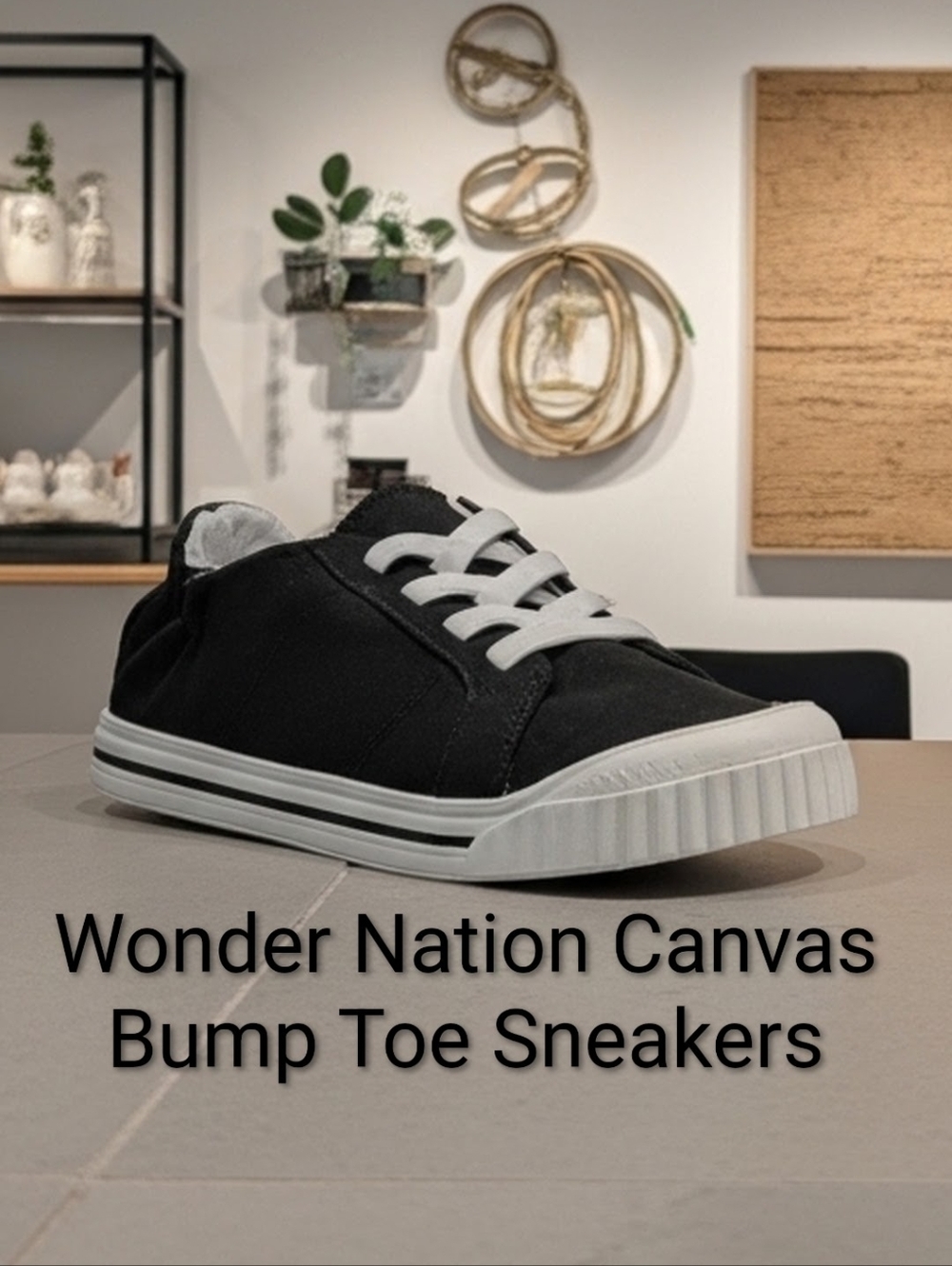 Wonder Nation Canvas Bump Toe Sneakers M5/W6.5 NWT & BOX